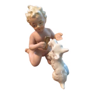 German Bisque Boy With Dog For Sale