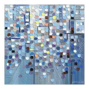 Between Streets - Original Abstract Textured Impasto Oil Painting on Canvas by Ekaterina Ermilkina
