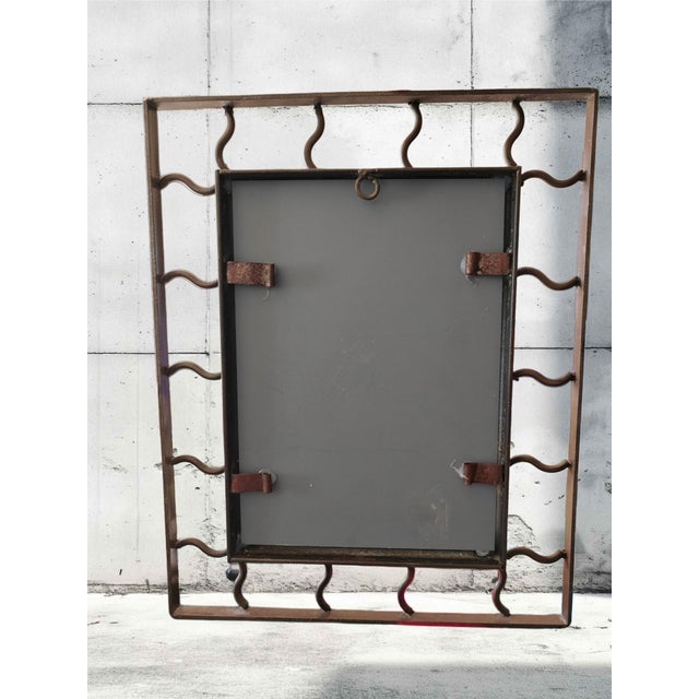 Gothic Vintage Spanish Revival Wrought Iron Mirror-Waccamaw For Sale - Image 3 of 4
