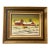 Signed H. Hargrove Winter Farm Landscape Oil Painting With Attached Gallery Light For Sale