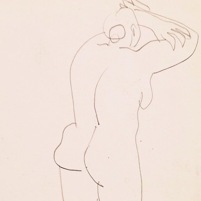 1950s 'Standing Nude' by Victor Di Gesu, 1954 California, Paris, Louvre, Academie Chaumiere, San Francisco Art Association, Los Angeles County Museum of Art For Sale - Image 5 of 7