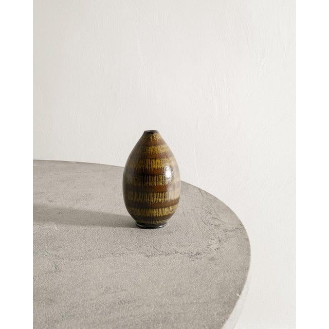 1940s Mid-Century Swedish Stoneware Ceramic Vase by Arthur Andersson for Wallåkra, 1940s For Sale - Image 5 of 5