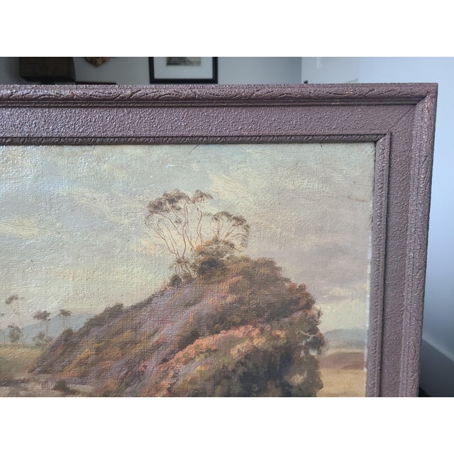 Antique Coastal Oil Painting Early California Impressionist Beach Landscape For Sale - Image 10 of 16