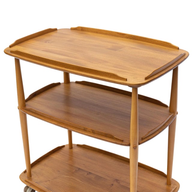 Wood Mid-Century Modern Ercol Elm and Beech Bar Cart Designed by Lucian Ercolani, 1955. For Sale - Image 7 of 12