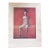After Pablo Picasso, Seated Harlequin Boy With Red Background. Limited Edition Chromolithograph Printed in Switzerland by Skira in the 1940s For Sale