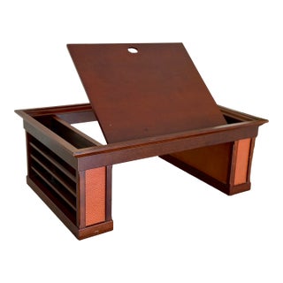 Vintage MCM Mid Century Modern Adjustable Reading Table Bed Desk Breakfast Tray Magazine Rack Sculptural Wood Laptop Stand For Sale
