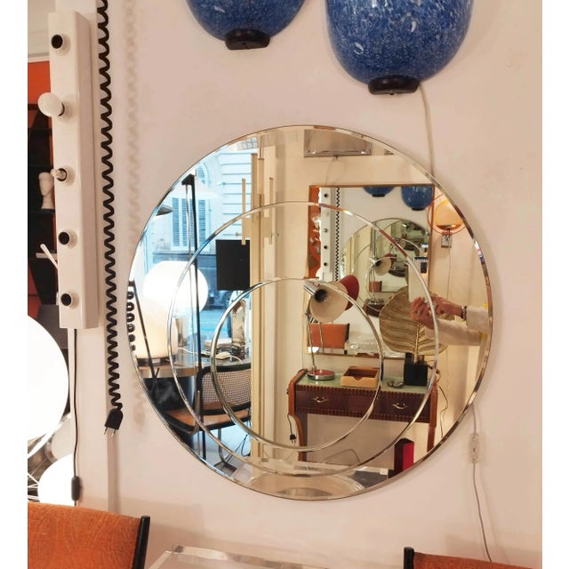 1970s Round Wall Mirror from Rimadesio, Italy 1970s For Sale - Image 5 of 6