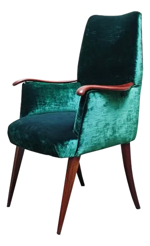 Wood and Green Fabric Armchair by Osvaldo Borsani, Italy, 1960s