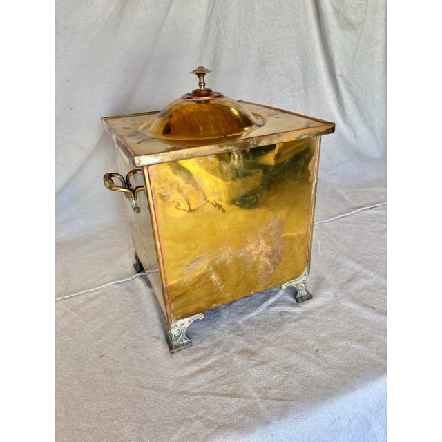 Early 20th Century English Brass Fireplace Box For Sale - Image 9 of 12