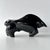Late 20th century ceramic Haegar cubist bull. Sculpture is glazed in black and has a large presence as a cubist sculpture.