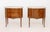 Pair of Louis XV Style Parquetry Commodes, each with marble top above two drawers atop cabriole legs. 32.5" H x 31.5" W x...