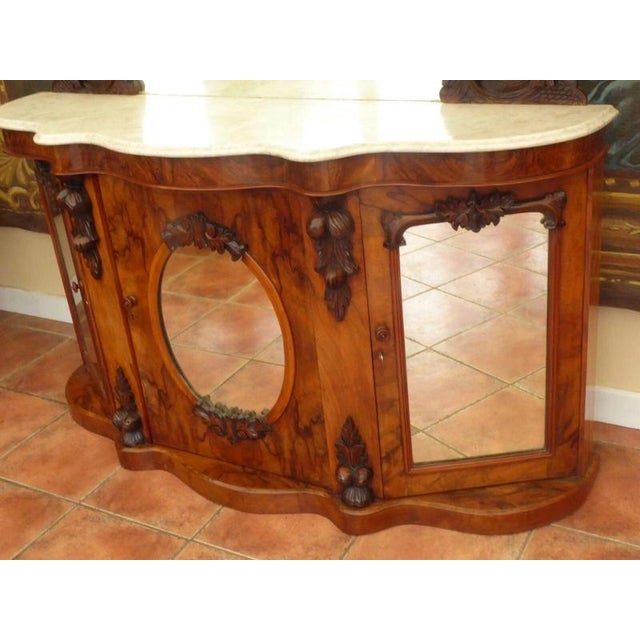 Antique Early 19th Century Carved Walnut and Marble Chiffonier, 1830 For Sale - Image 3 of 18
