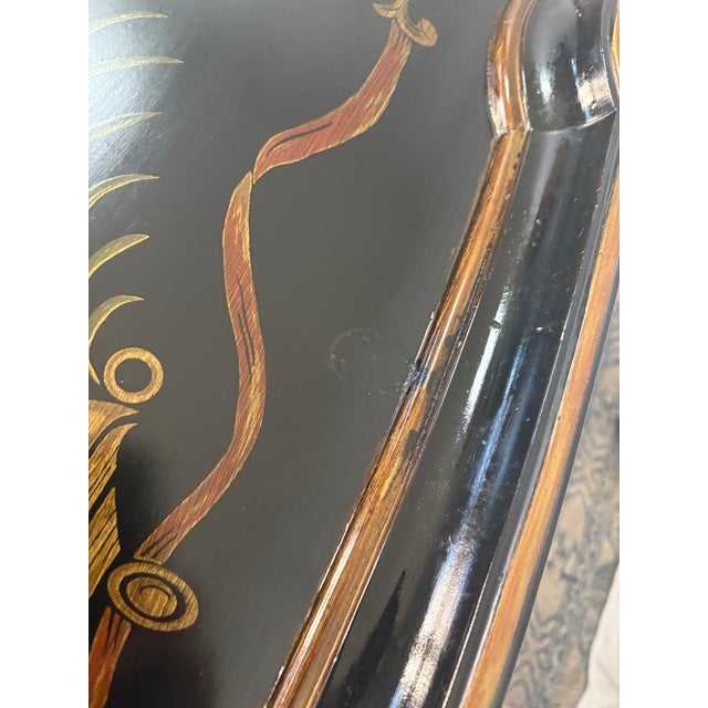 Late 20th Century Attributed to Maitland Smith Ebonized Oval Neoclassical Coffee Table For Sale - Image 12 of 15