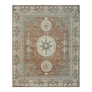 6x9 Brown Hand-Knotted Wool Triple Medallion Classic Traditional Carpet Rug For Sale
