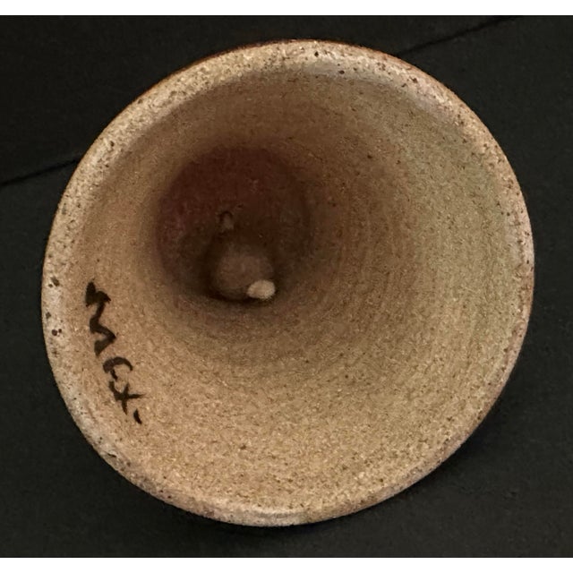Ceramic Late 20th Century Handcrafted Mexican Stoneware Pottery Folk Art Floral Bell For Sale - Image 7 of 12
