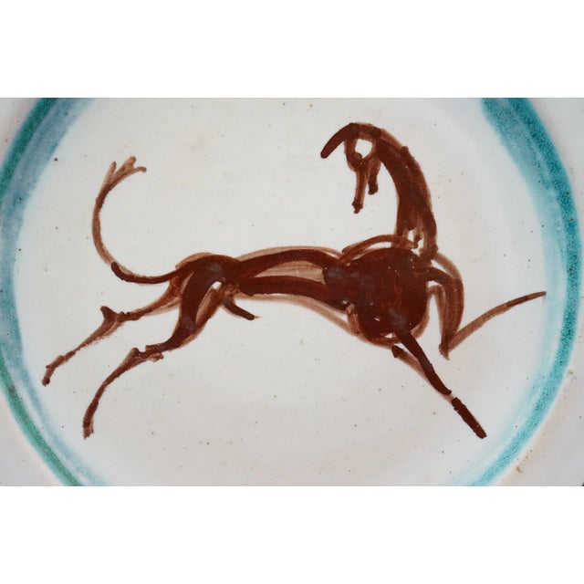 Vintage Ceramic Plate with Horse by Orfeo Tamburi, 1940s For Sale - Image 6 of 18