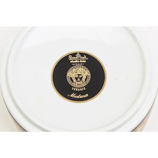 1990's Versace for Rosenthal Medusa Porcelain Box 2 Part Red, Black, Gold For Sale - Image 11 of 12