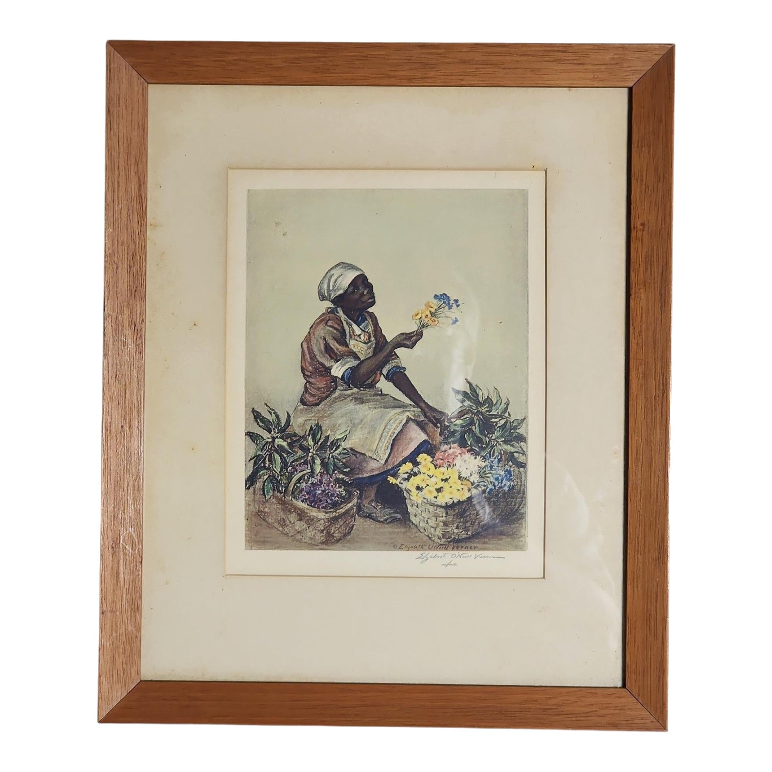 1950s Elizabeth O'Neill Verner Pencil Signed Print | Chairish
