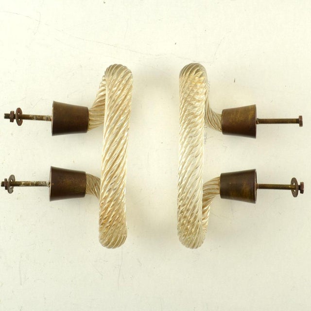 Venini Clear Glass Door Handles by Carlo Scarpa for Venini, 1940s, Set of 3 For Sale - Image 4 of 11