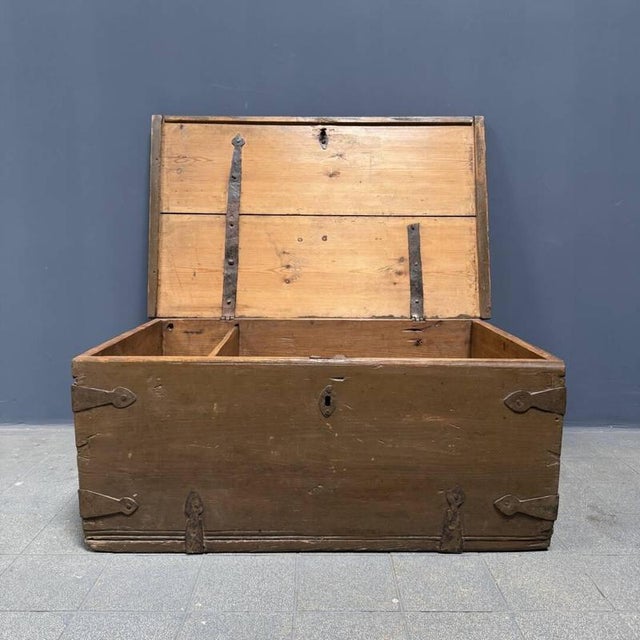 Antique Wooden Swedish Chest For Sale - Image 4 of 18