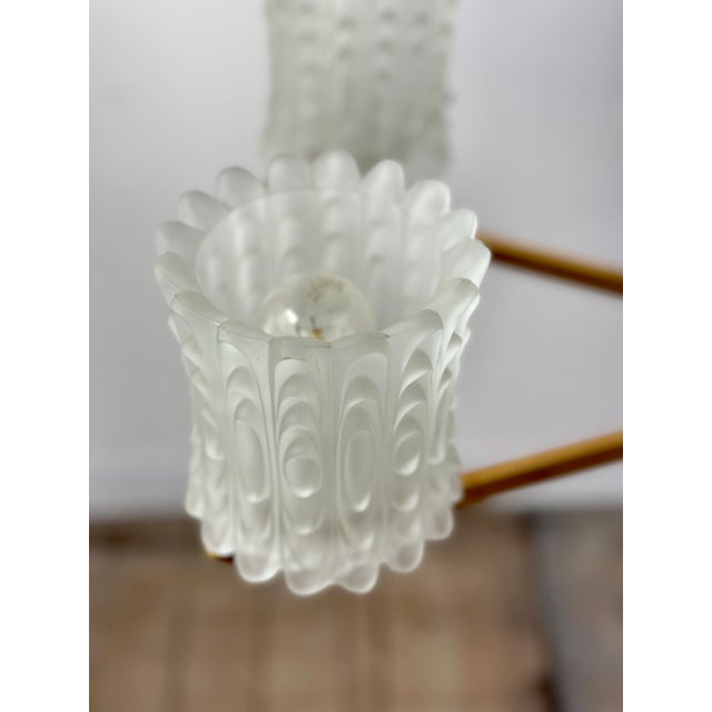 Vintage Glass and Metal Chandelier, 1960s For Sale - Image 4 of 12