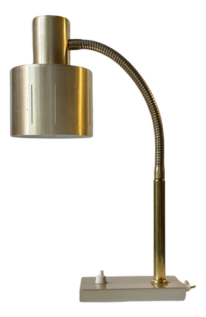 Scandinavian Modern Adjustable Brass Desk Lamp from Vitrika, 1970s