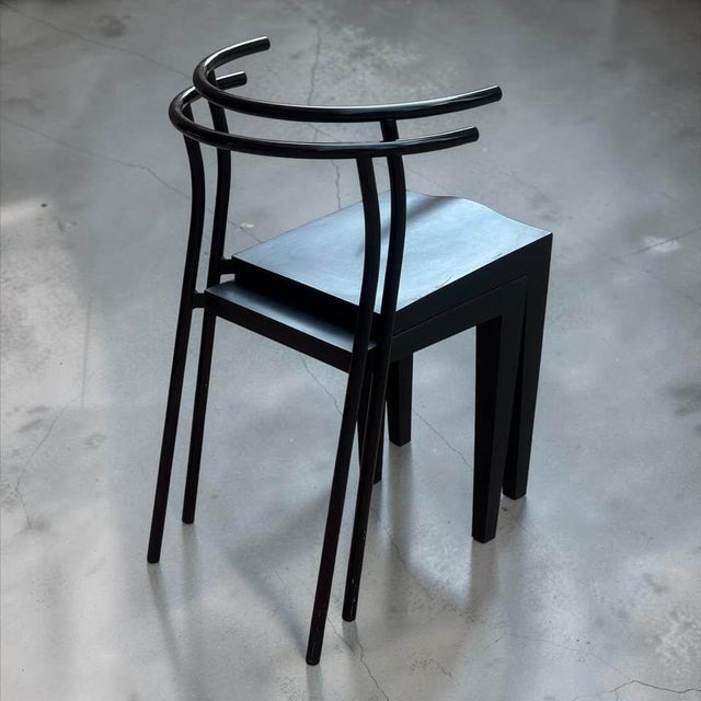 Black Pair of Kartell Dr. Glob Dining Chairs by Philippe Starck – Made in Italy (1988/89) For Sale - Image 8 of 8