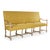 The Veronike Bench from Zentique is a dramatic 90" wide upholstered hall bench with a tall straight back in yellow raw...