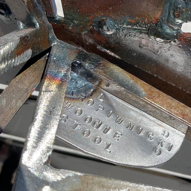 Metal Late 20th Century Val Kropiwnicki "Woogie" Stool For Sale - Image 7 of 7