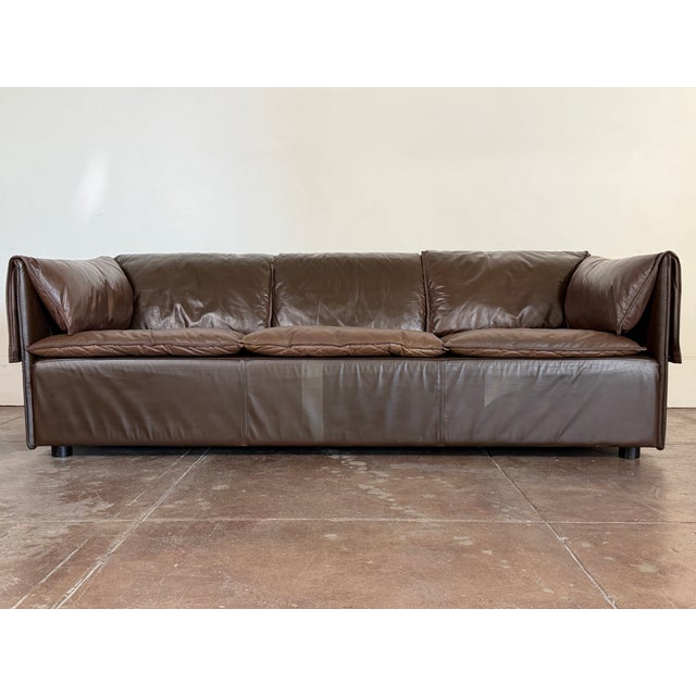 Mid-Century Modern Vintage 1970's Danish Modern Leather Sofa For Sale - Image 3 of 16
