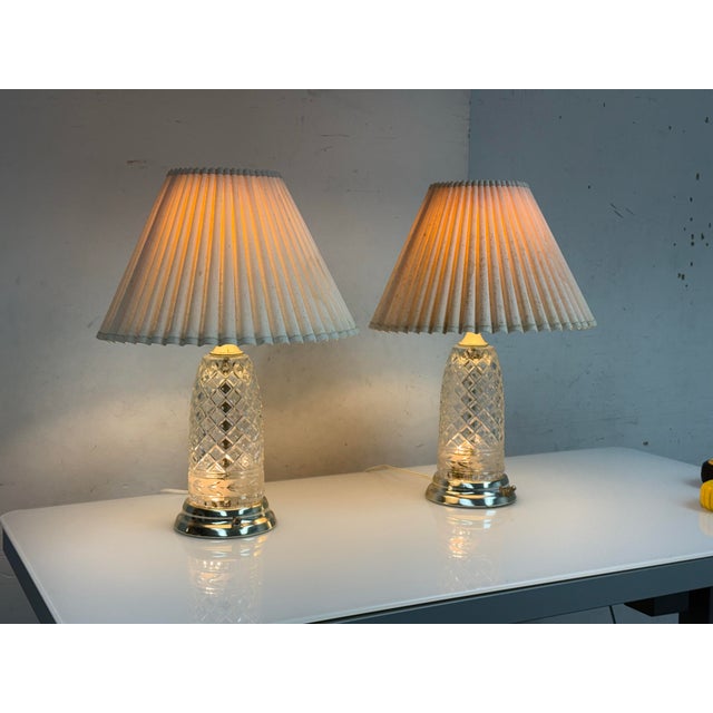 Late 20th Century Crystal Clear Industries Double Light Table Lamps - a Pair For Sale - Image 4 of 12