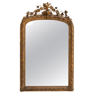 Early 20th Century Napoleon III Gilded Wood and Stucco Mirror For Sale