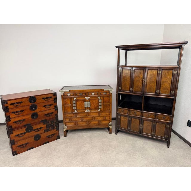 Korean Sabang-Takja / Samchung-Jang Double-Tier Cabinet, 1920s For Sale - Image 4 of 18