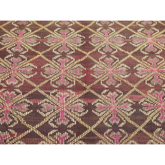 Textile 1960s Embroidered Kilim Rug - 58" X 114" For Sale - Image 7 of 11