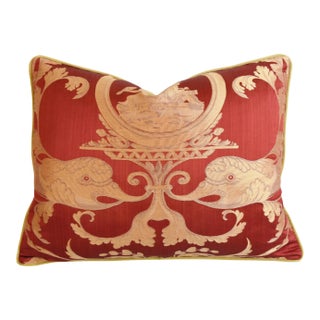 Old World Weavers Silk Grecian Nautical Feather/Down Pillow 24" X 18" For Sale