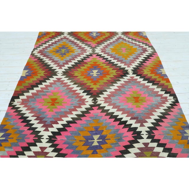 Vintage Turkish Diamond Kilim Rug5’8’x9’1" Chairish