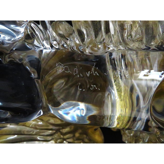 Large Murano Glass the Winged Lion of St. Marco Sculpture Signed Mario Badioli Venetian Italian Gold Flecks 1987 For Sale - Image 10 of 10