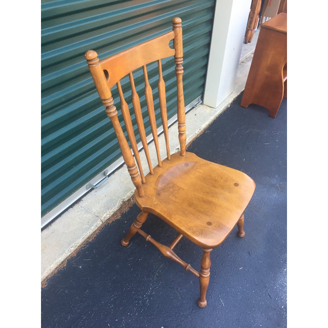 Ethan Allen Heirloom Nutmeg Maple Arrow Back Side Dining Chair 106060