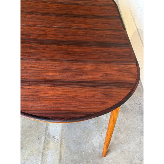 Danish Rosewood Oval Dining Table Expandable Table Denmark 1960s For Sale - Image 10 of 10
