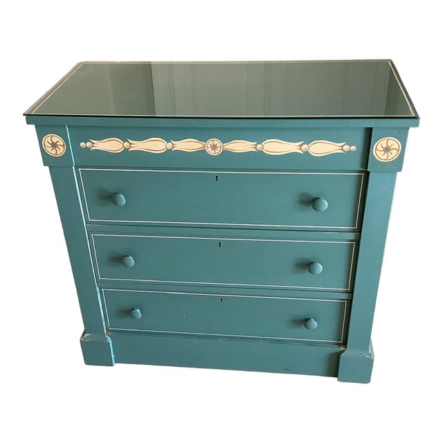 1930s Federal Style Folk Art 3 Drawer Dresser For Sale