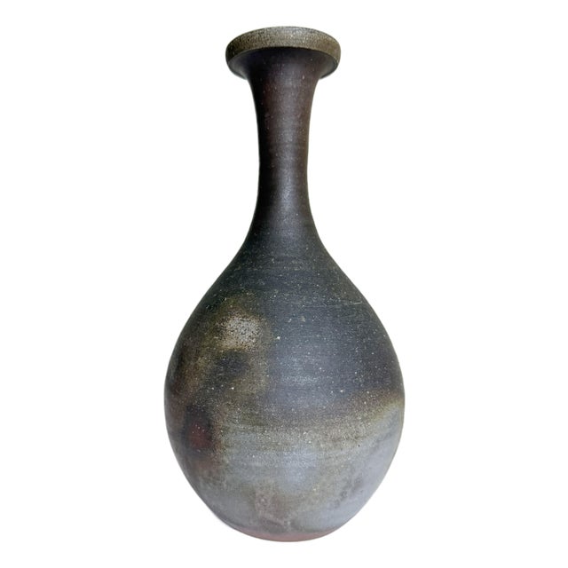 Japanese Bizen Ware Vase, Artist Signed For Sale