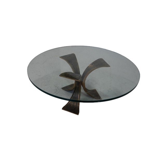 Mid-Century Modern Glass and Bronze Coffee Table, Italy, 1960s For Sale - Image 4 of 6