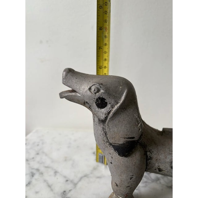 Folk Art Antique Mixed Metal Dachsund Door Stop For Sale - Image 3 of 8