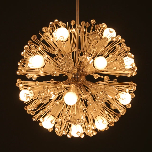 Large Silvered Snowball Pendant Lamp in the style of Rupert Nikoll, 1950s For Sale - Image 6 of 17