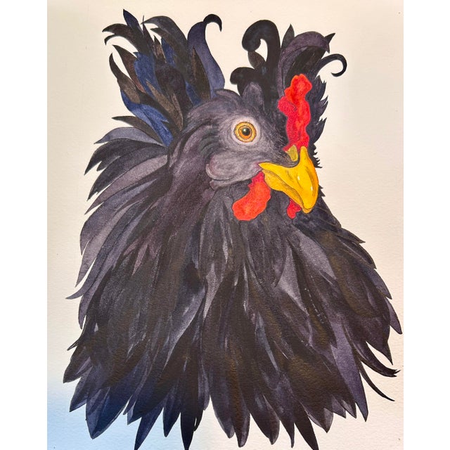 Original Watercolor Illustration on Paper “Little Black Snapdragon” Framed For Sale - Image 6 of 12