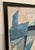 Timeless Mod-Century Modern Abstract Blue and Cream Painting, black and silver wood frame, signed by Moore, 2021