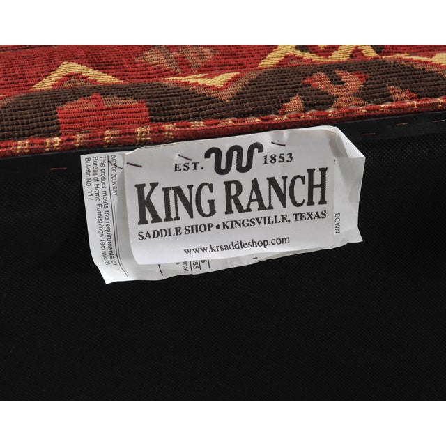 King Ranch Kilim Rug Style Upholstered Lounge Chair + Ottoman For Sale - Image 10 of 18