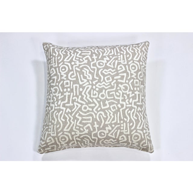 24" X 24" Cut Velvet Keith Haring Style Pop Art Feather/Down Pillows, Pair For Sale - Image 4 of 6