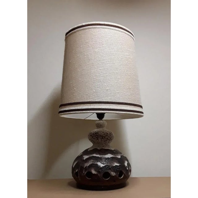 Textile Large Vintage German Fat Lava Style Table Lamp in Ceramic, 1970s For Sale - Image 7 of 7