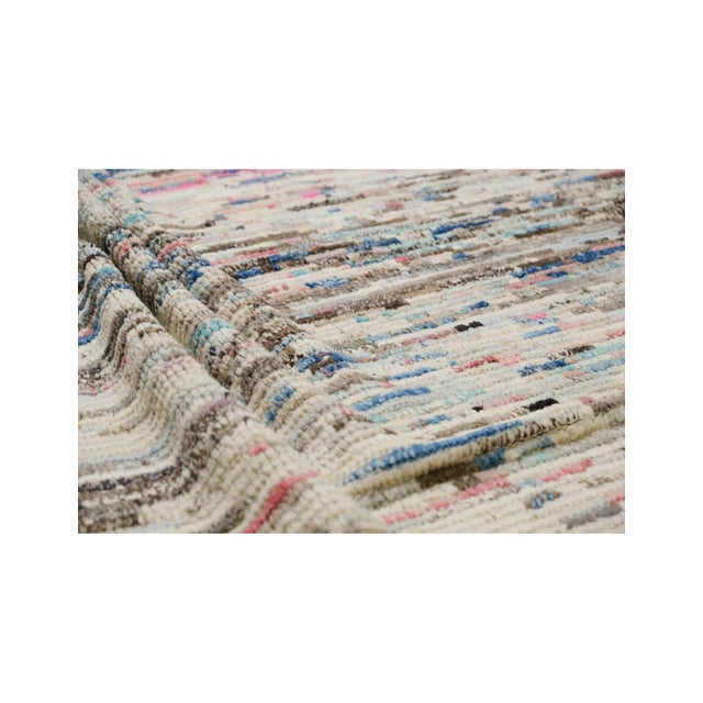 Blue Multicolor Modern Wool Rug For Sale - Image 8 of 8